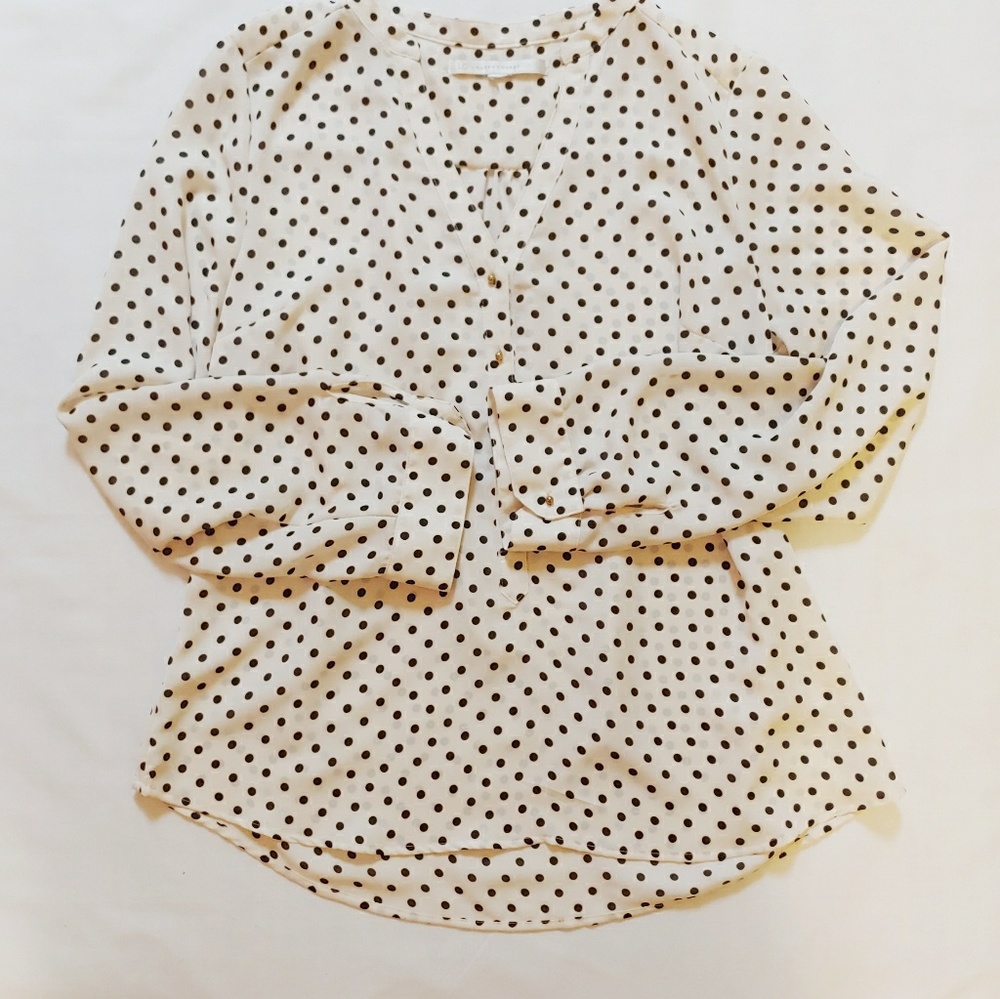 Lauren Conrad Polka Dot Blouse Size Medium